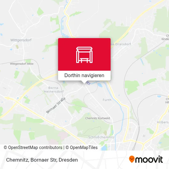 Chemnitz, Bornaer Str Karte