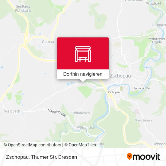 Zschopau, Thumer Str Karte