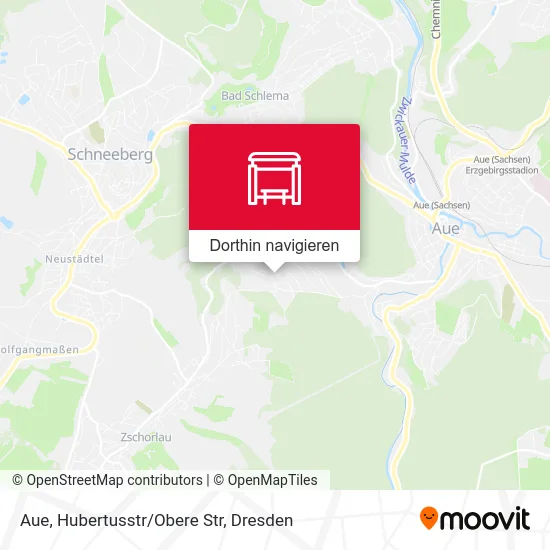 Aue, Hubertusstr/Obere Str Karte