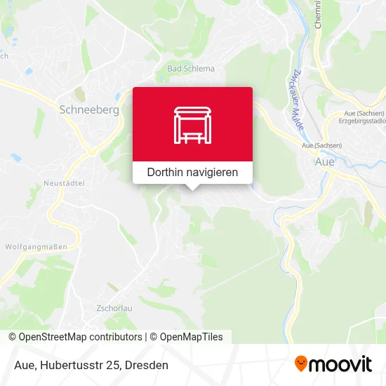 Aue, Hubertusstr 25 Karte