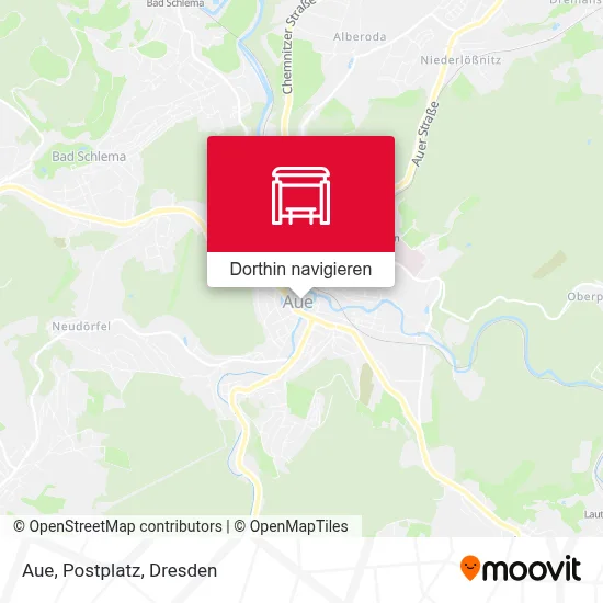Aue, Postplatz Karte