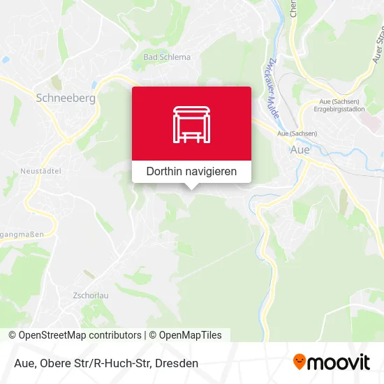 Aue, Obere Str/R-Huch-Str Karte