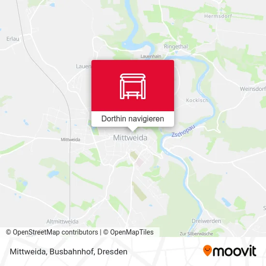 Mittweida, Busbahnhof Karte