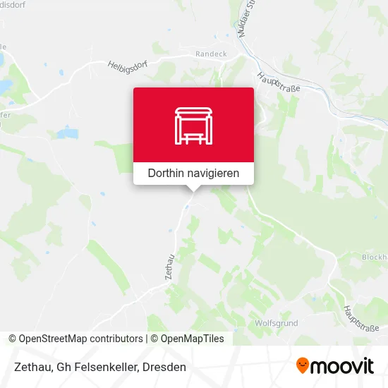 Zethau, Gh Felsenkeller Karte