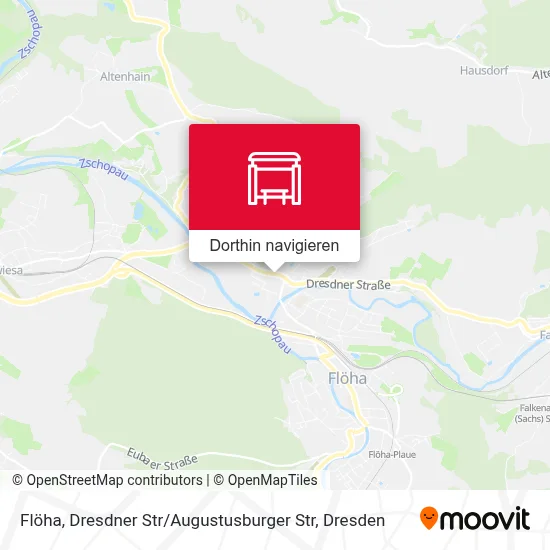Flöha, Dresdner Str / Augustusburger Str Karte