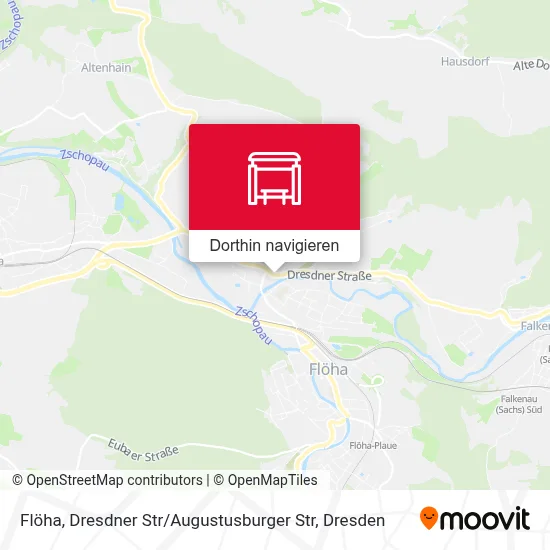 Flöha, Dresdner Str / Augustusburger Str Karte