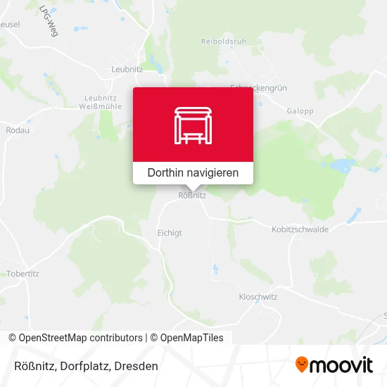 Rößnitz, Dorfplatz Karte