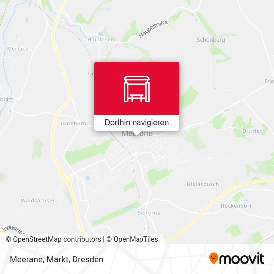 Meerane, Markt Karte