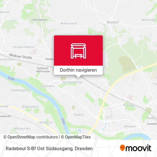 Radebeul S-Bf Ost Südausgang Karte