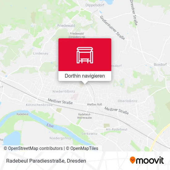 Radebeul Paradiesstraße Karte