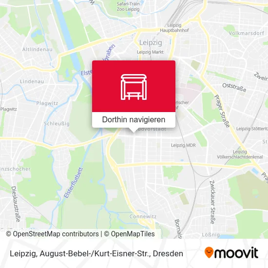 Leipzig, August-Bebel- / Kurt-Eisner-Str. Karte
