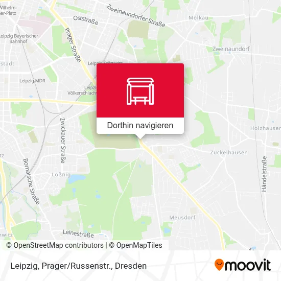 Leipzig, Prager/Russenstr. Karte