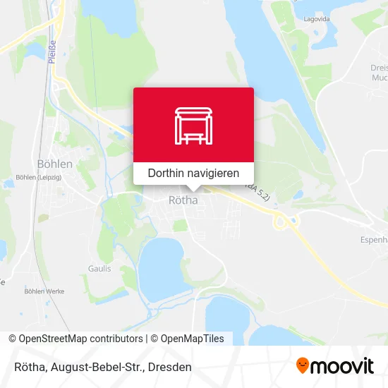 Rötha, August-Bebel-Str. Karte