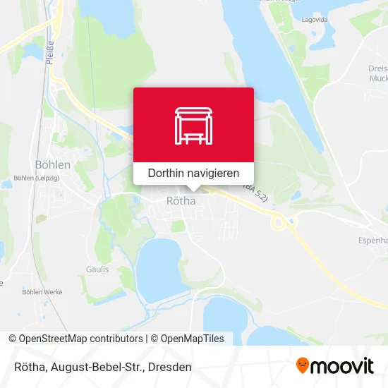 Rötha, August-Bebel-Str. Karte