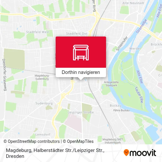 Magdeburg, Halberstädter Str. / Leipziger Str. Karte