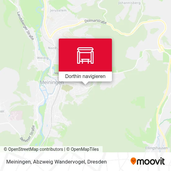 Meiningen, Abzweig Wandervogel Karte