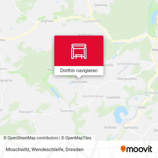 Moschwitz, Wendeschleife Karte