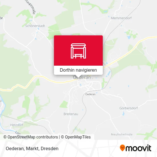Oederan, Markt Karte
