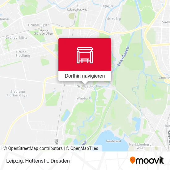 Leipzig, Huttenstr. Karte