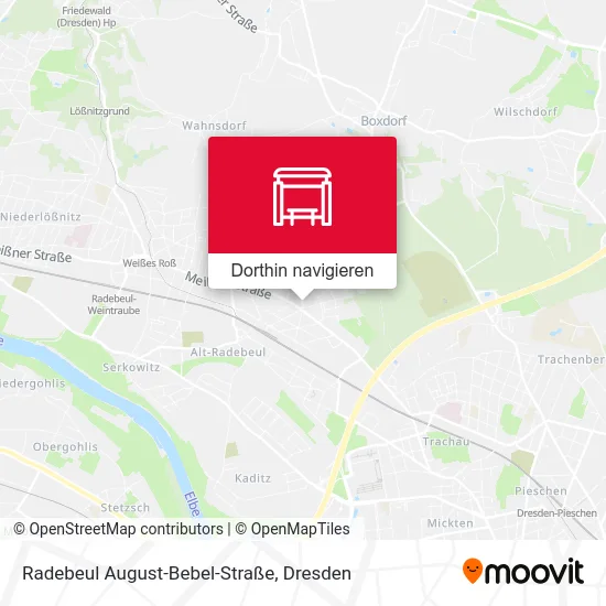 Radebeul August-Bebel-Straße Karte