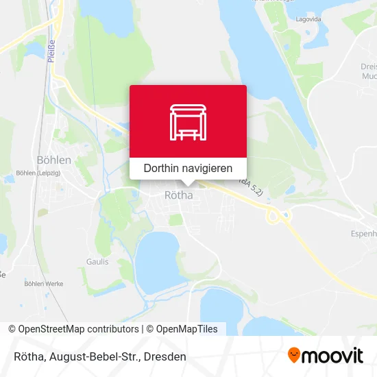 Rötha, August-Bebel-Str. Karte