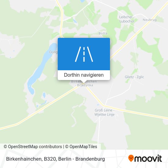 Birkenhainchen, B320 Karte