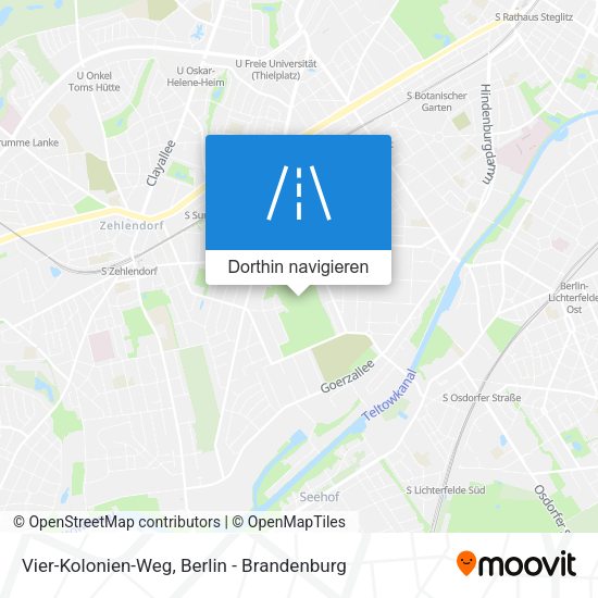 Vier-Kolonien-Weg Karte