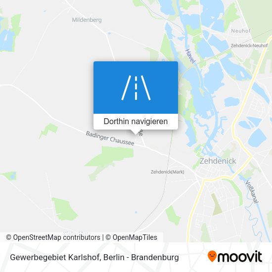 Gewerbegebiet Karlshof Karte