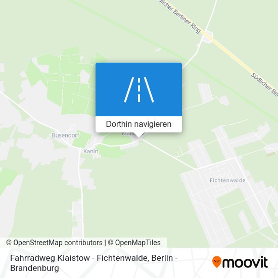 Fahrradweg Klaistow - Fichtenwalde Karte