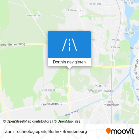 Zum Technologiepark Karte