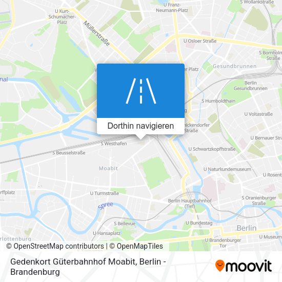 Gedenkort Güterbahnhof Moabit Karte