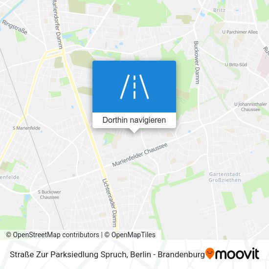 Straße Zur Parksiedlung Spruch Karte