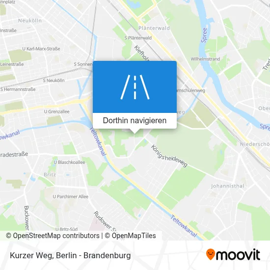 Kurzer Weg Karte
