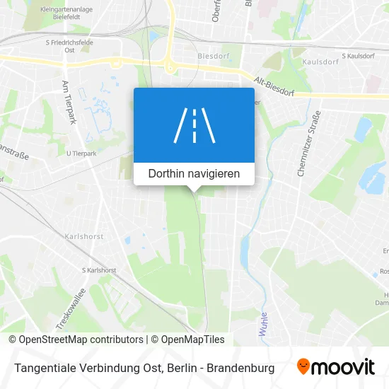 Tangentiale Verbindung Ost Karte