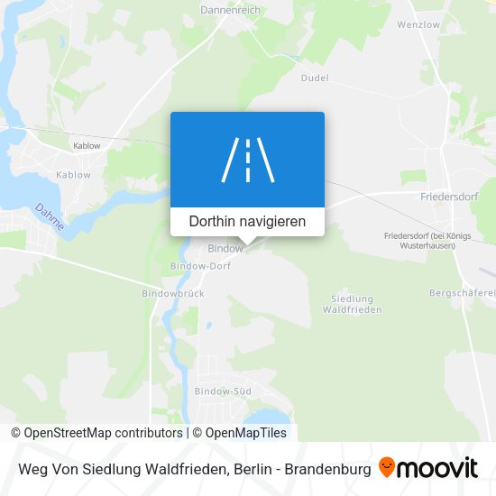 Weg Von Siedlung Waldfrieden Karte