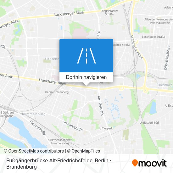 Fußgängerbrücke Alt-Friedrichsfelde Karte