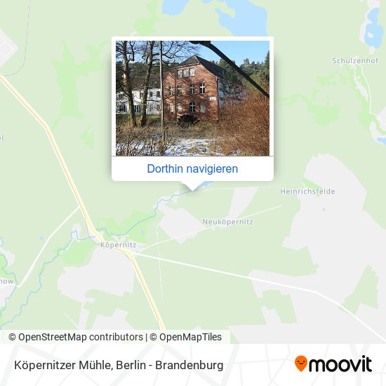 Köpernitzer Mühle Karte