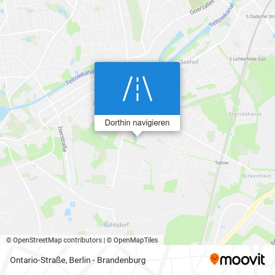 Ontario-Straße Karte