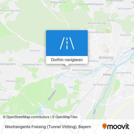 Westtangente Freising (Tunnel Vötting) Karte