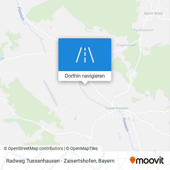Radweg Tussenhausen - Zaisertshofen Karte