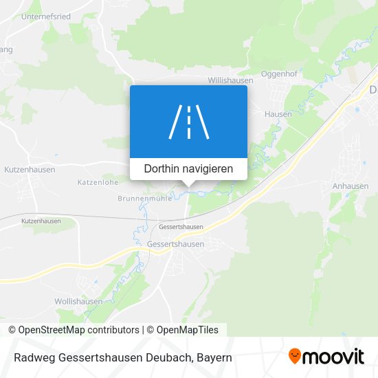 Radweg Gessertshausen Deubach Karte