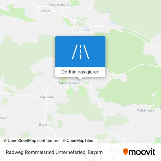 Radweg Rommelsried Unternefsried Karte