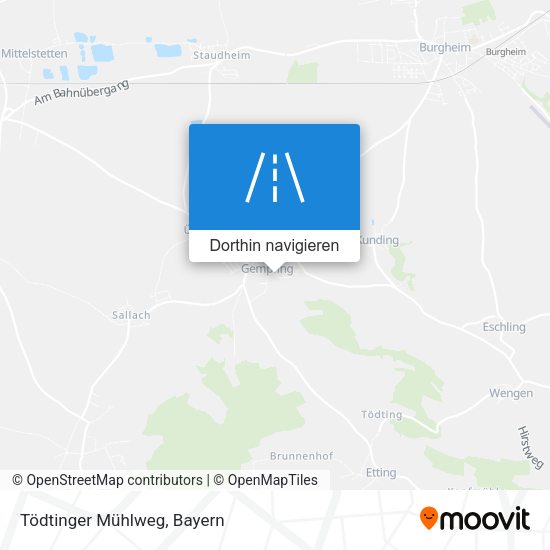Tödtinger Mühlweg Karte