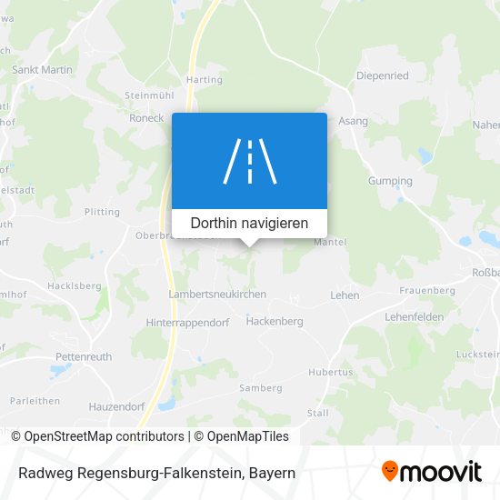 Radweg Regensburg-Falkenstein Karte