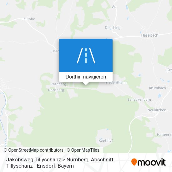 Jakobsweg Tillyschanz > Nürnberg, Abschnitt Tillyschanz - Ensdorf Karte
