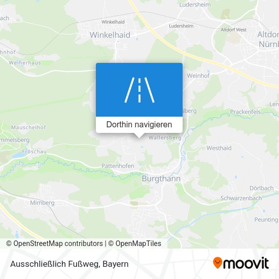 Ausschließlich Fußweg Karte