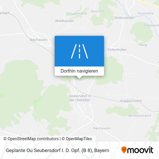 Geplante Ou Seubersdorf I. D. Opf. (B 8) Karte