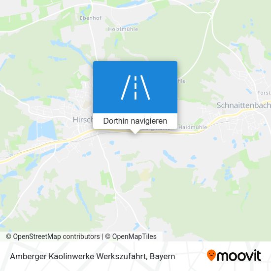 Amberger Kaolinwerke Werkszufahrt Karte