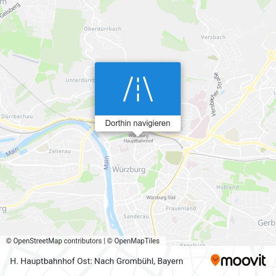 H. Hauptbahnhof Ost: Nach Grombühl Karte