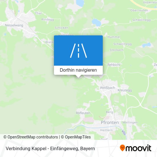 Verbindung Kappel - Einfängeweg Karte